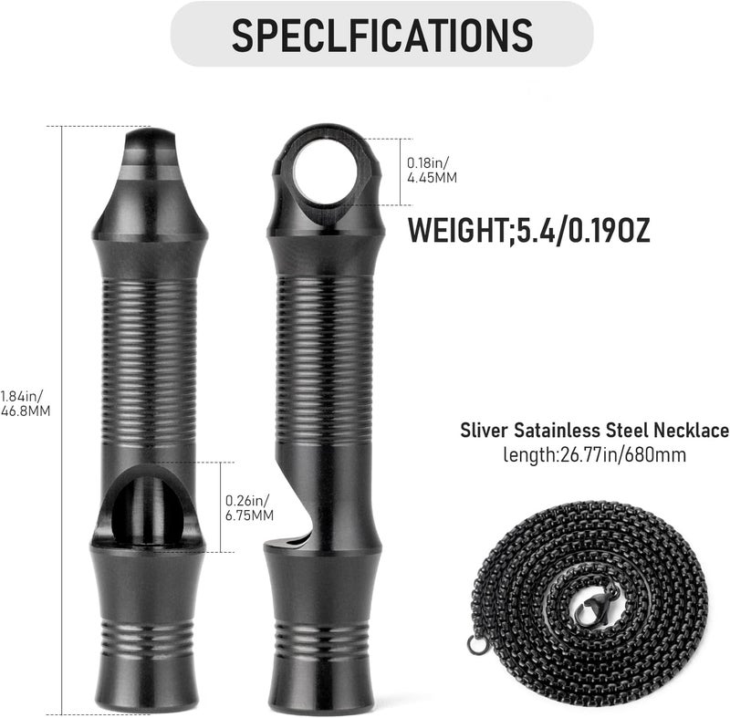 TISUR Titanium Emergency Whistle,EDC Safety Whistles Necklace Loud up to 120db,Survival Whistles for Survival,Hiking,Camping,Pets Training - Image 2